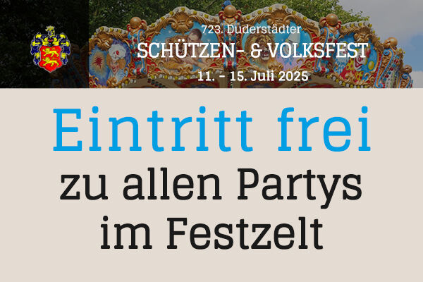 Eintritt frei zu allen Partys im Festzelt
